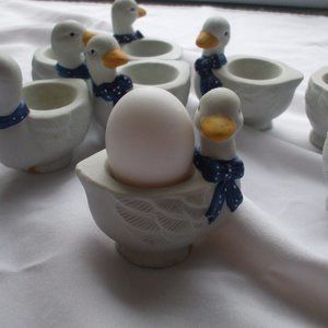 8 Vintage Ceramic duck boiled egg holders